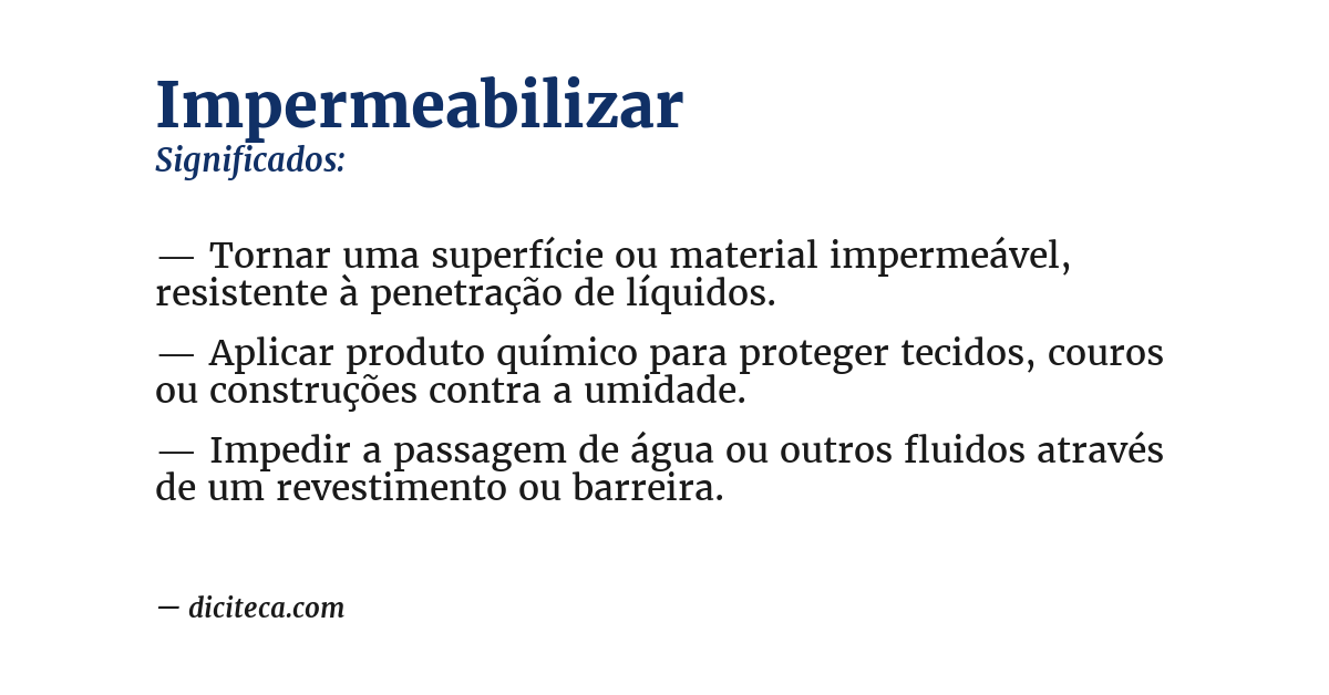 Significado de impermeabilizar