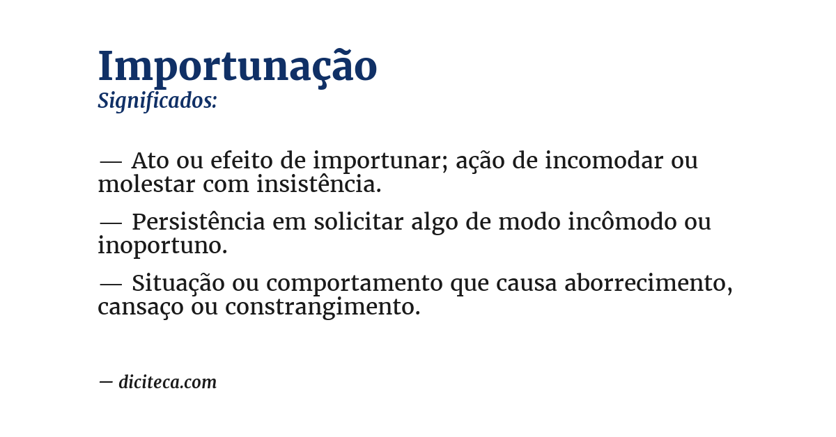 Significado de importunação