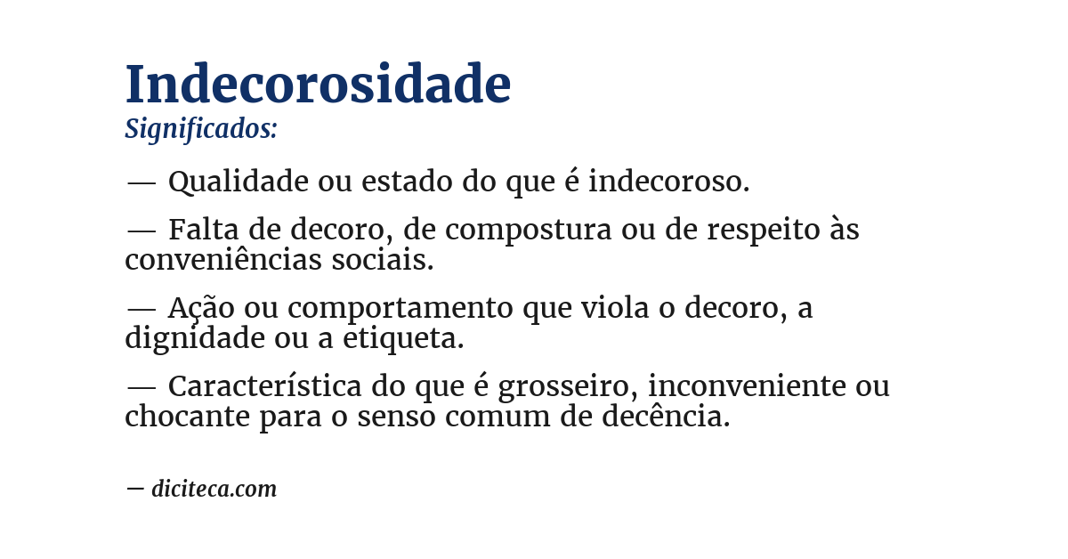 Significado de indecorosidade