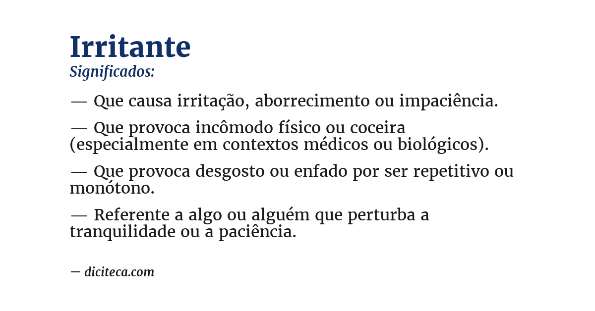 Significado de irritante