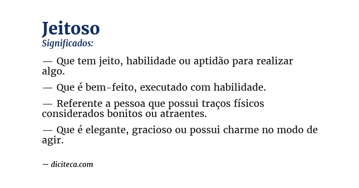 Significado de jeitoso