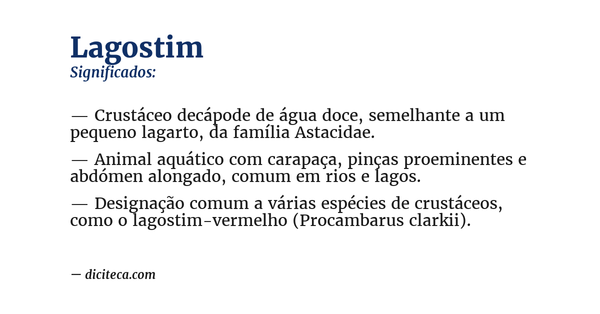 Significado de lagostim