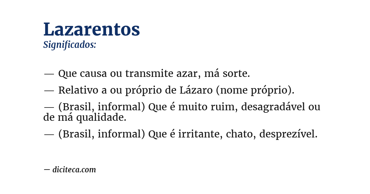 Significado de lazarentos