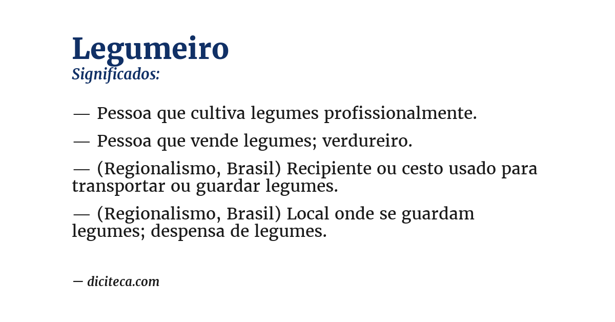 Significado de legumeiro