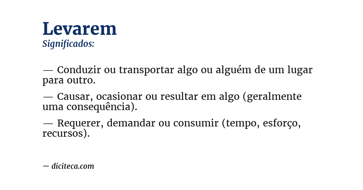 Significado de levarem