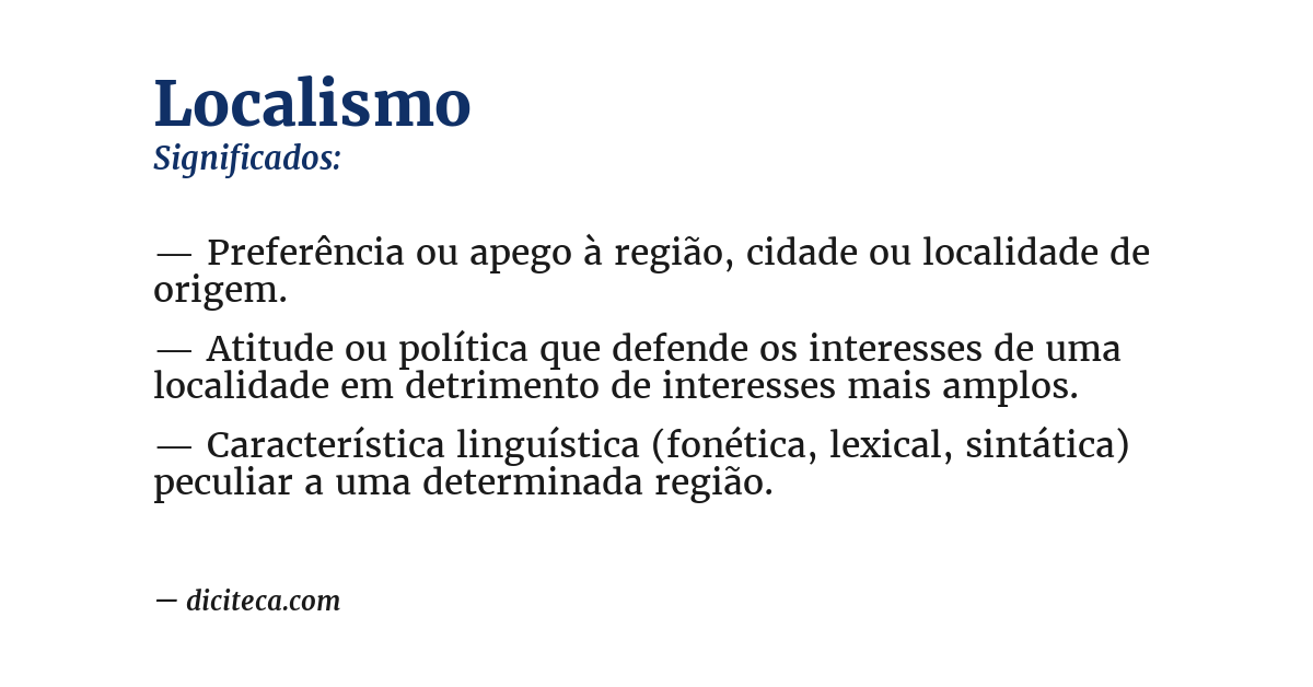 Significado de localismo