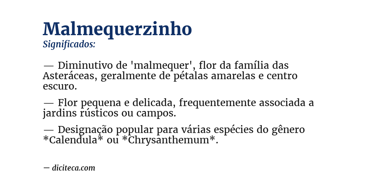 Significado de malmequerzinho