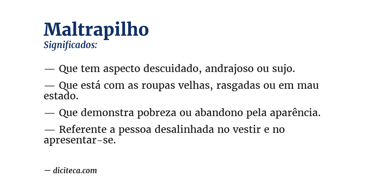 Significado de maltrapilho