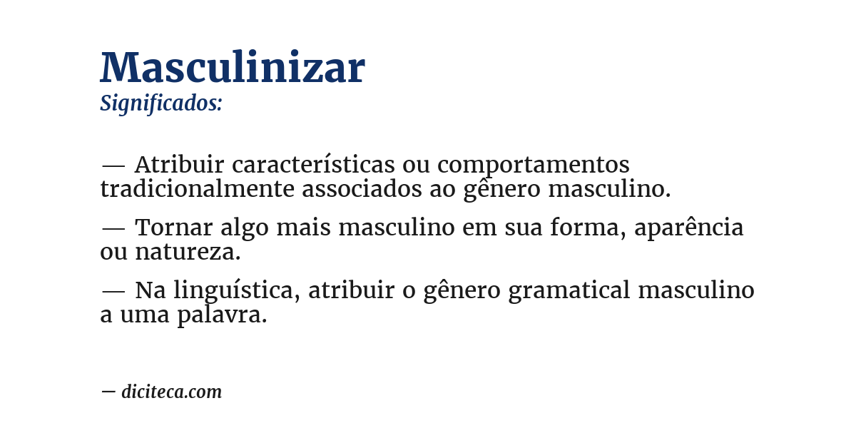 Significado de masculinizar