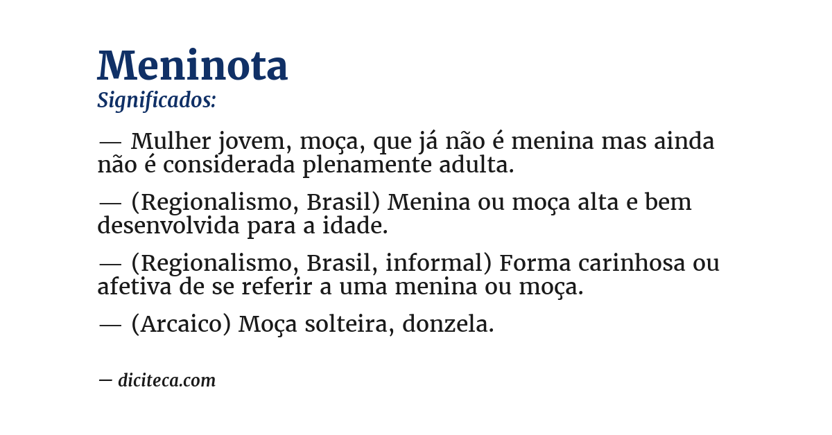 Significado de meninota