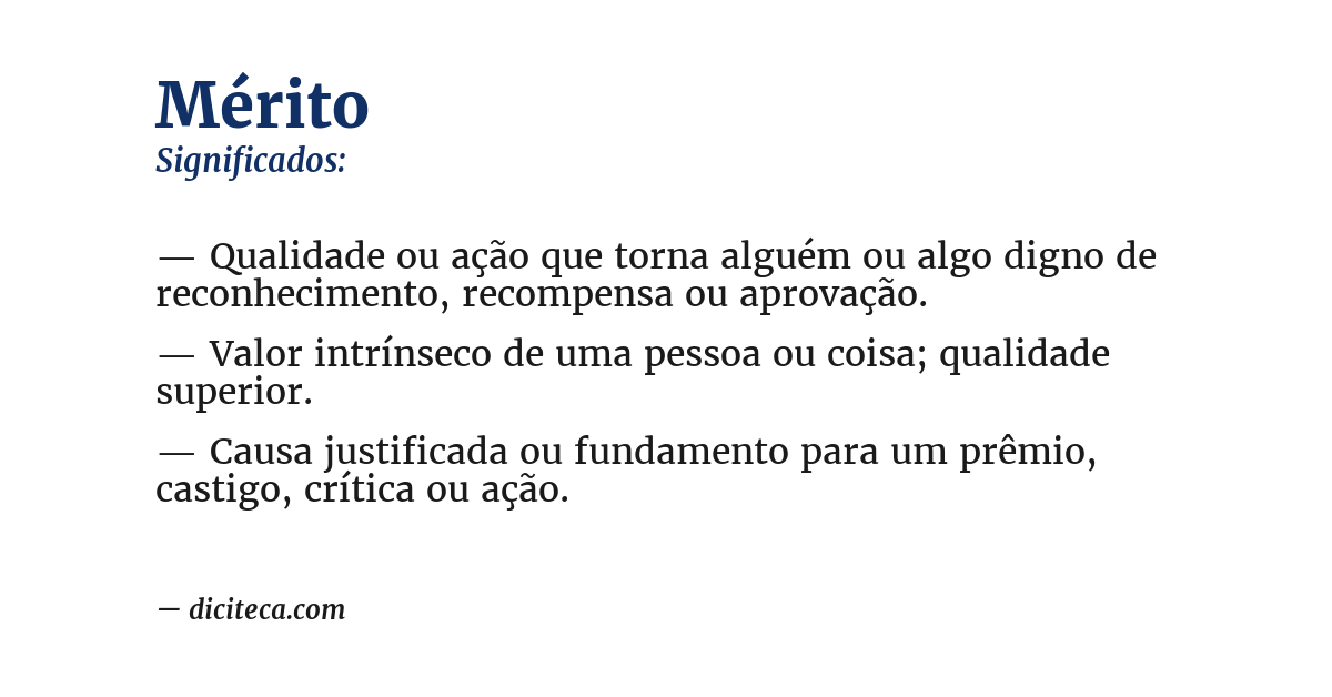 Significado de mérito