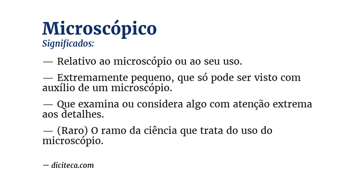 Significado de microscópico