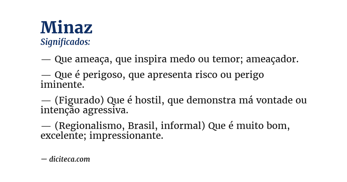 Significado de minaz