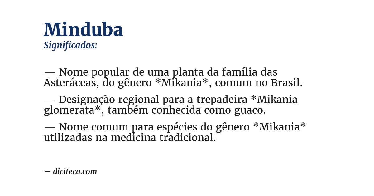 Significado de minduba