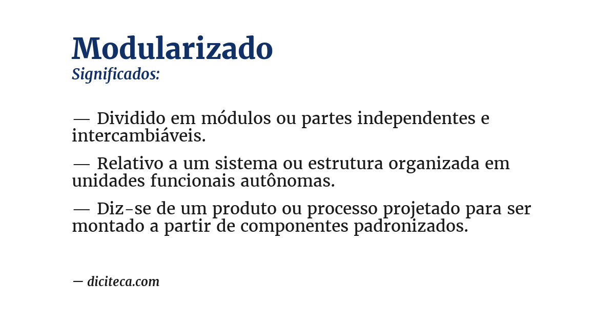 Significado de modularizado