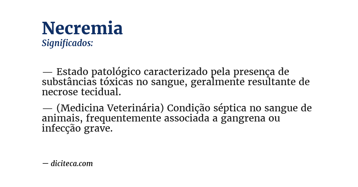 Significado de necremia