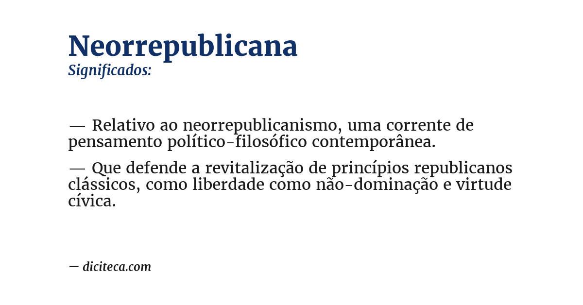 Significado de neorrepublicana