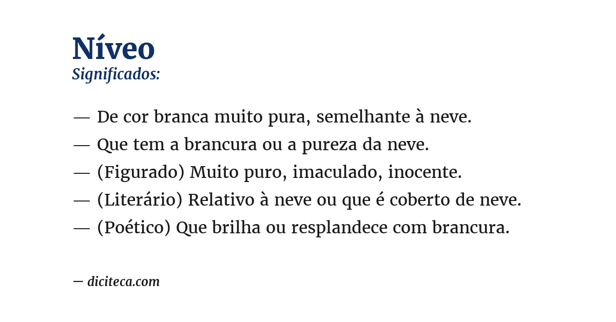Significado de níveo