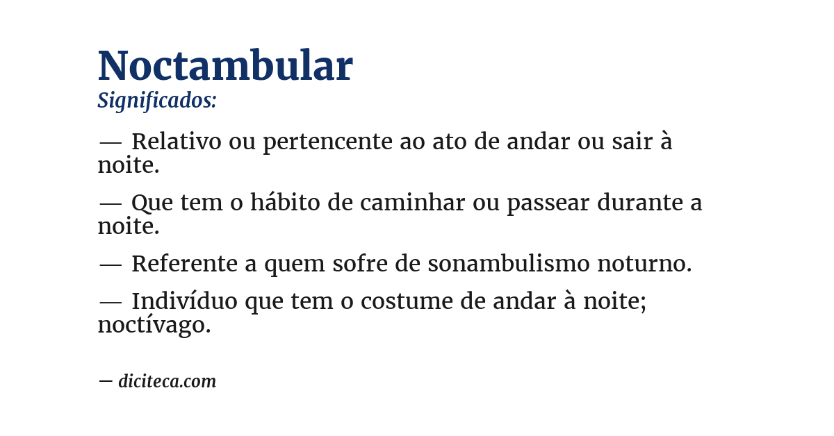 Significado de noctambular
