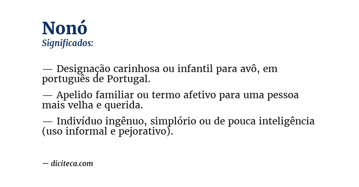 Significado de nonó