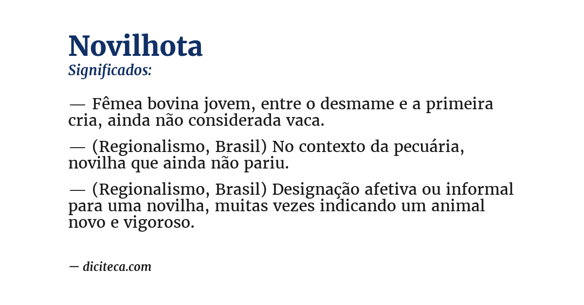 Significado de novilhota