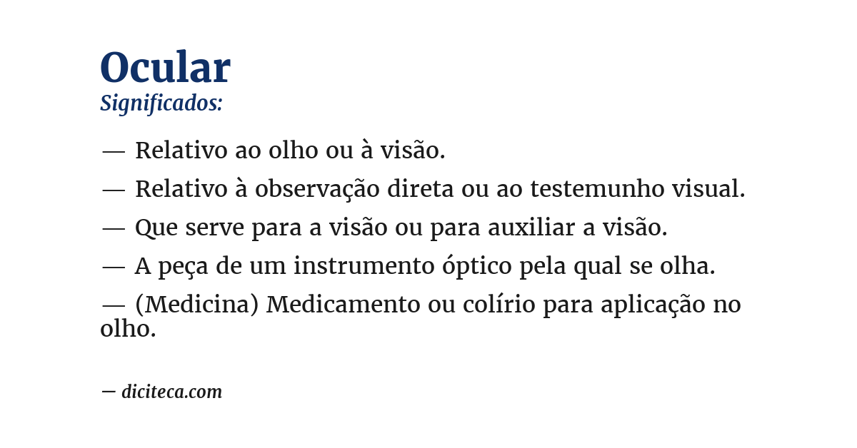 Significado de ocular