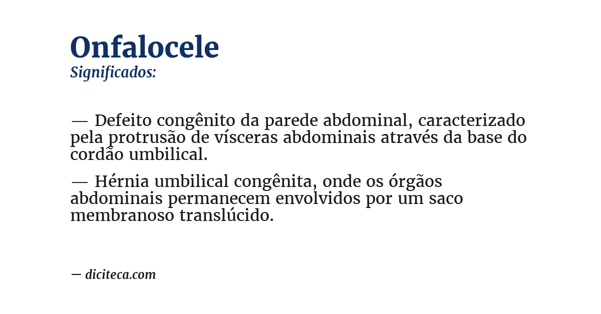 Significado de onfalocele