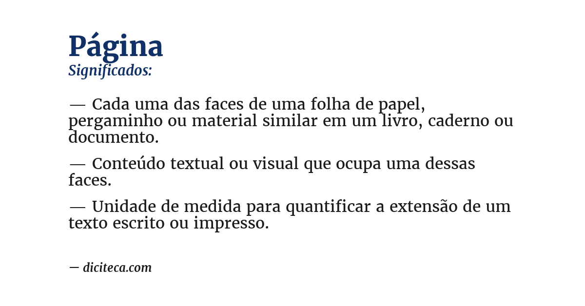 Significado de página