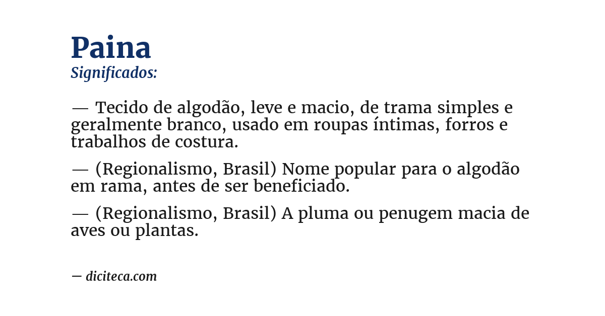 Significado de paina