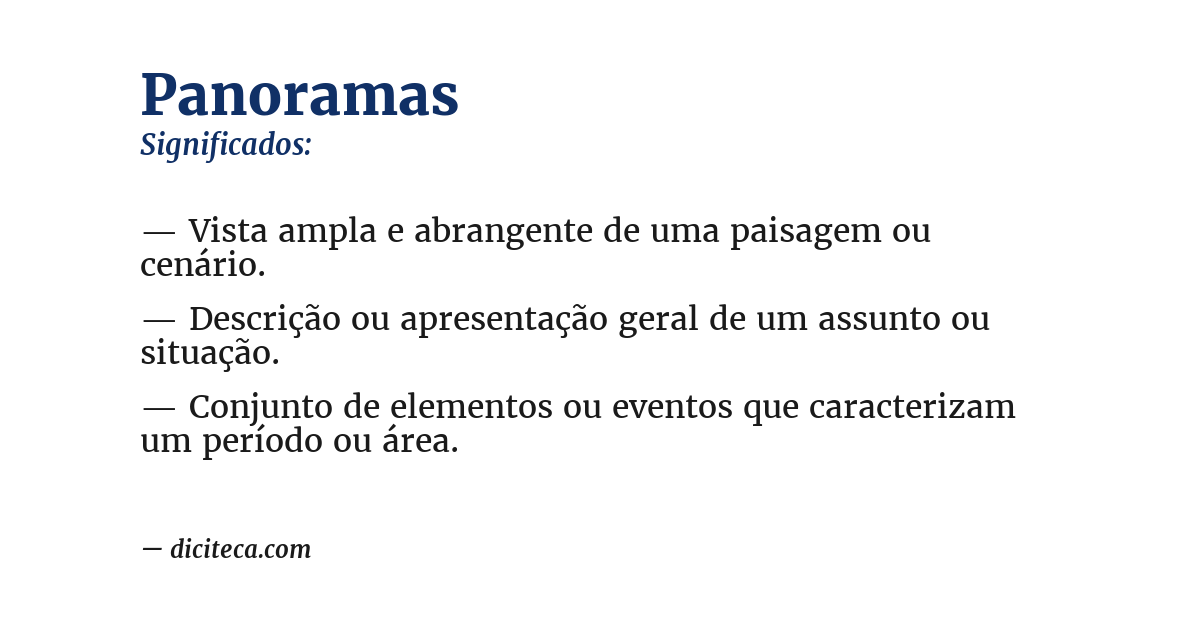 Significado de panoramas