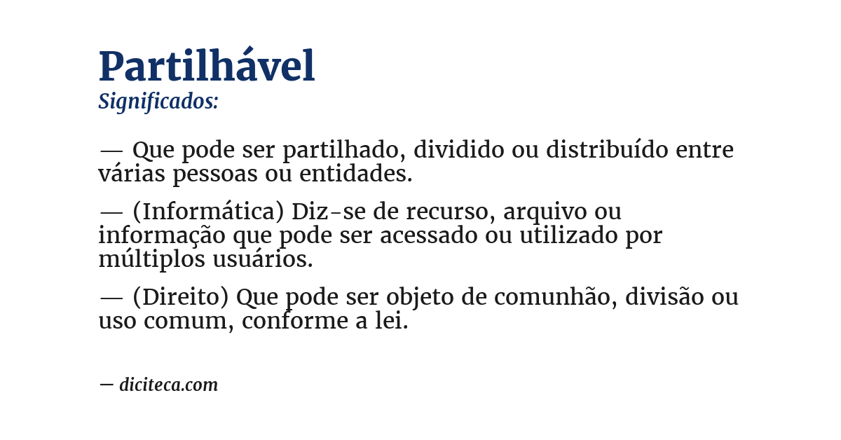 Significado de partilhável