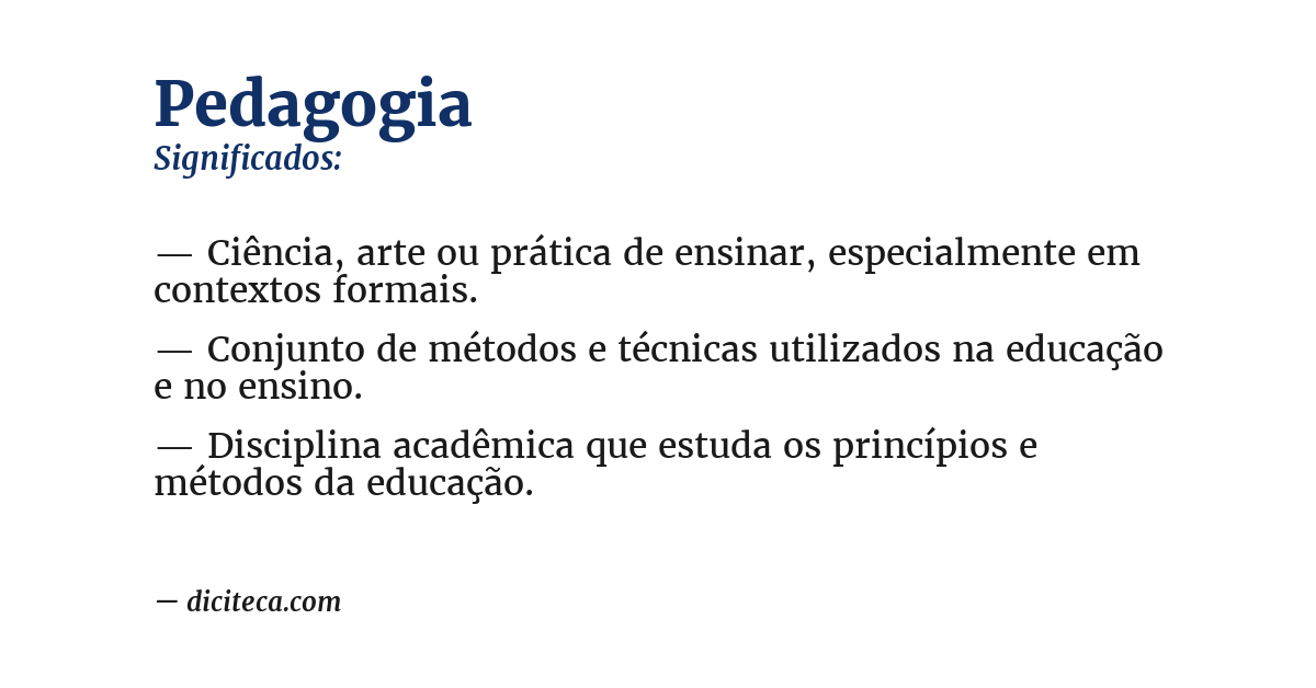 Significado de pedagogia
