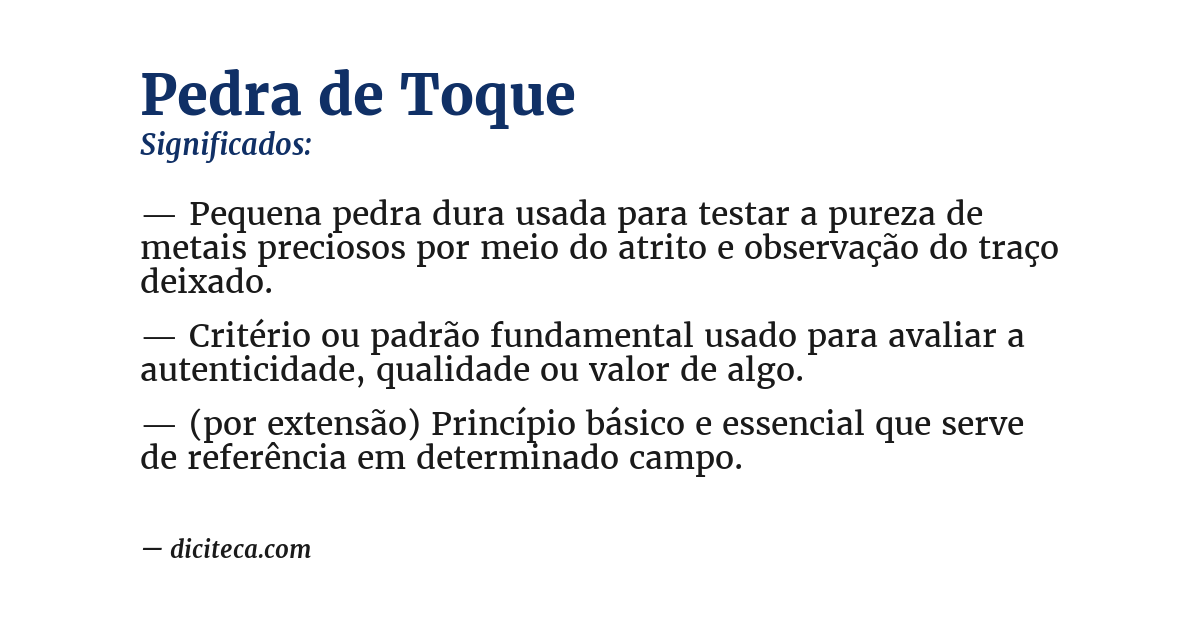 Significado de pedra de toque