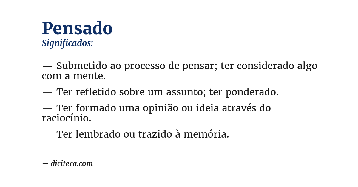 Significado de pensado