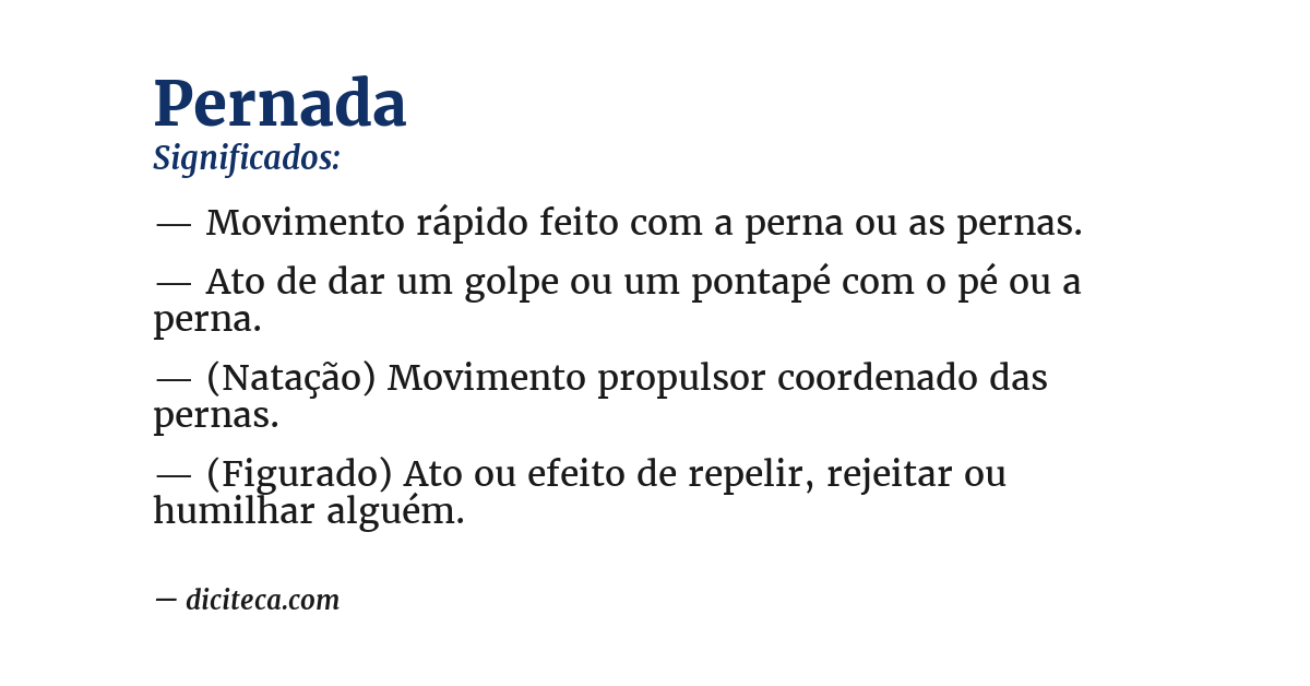 Significado de pernada