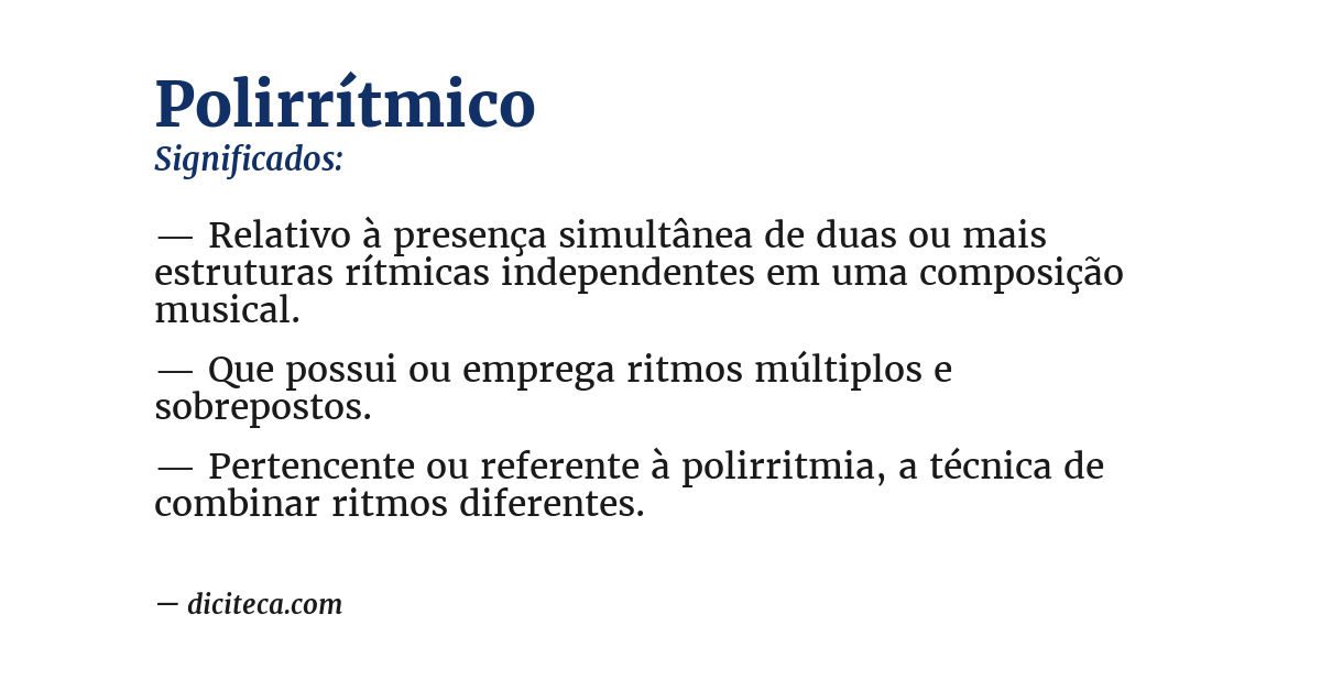 Significado de polirrítmico