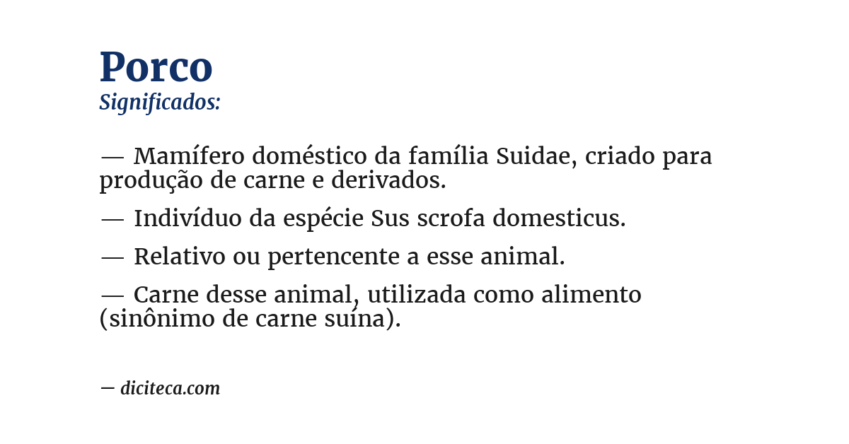 Significado de porco