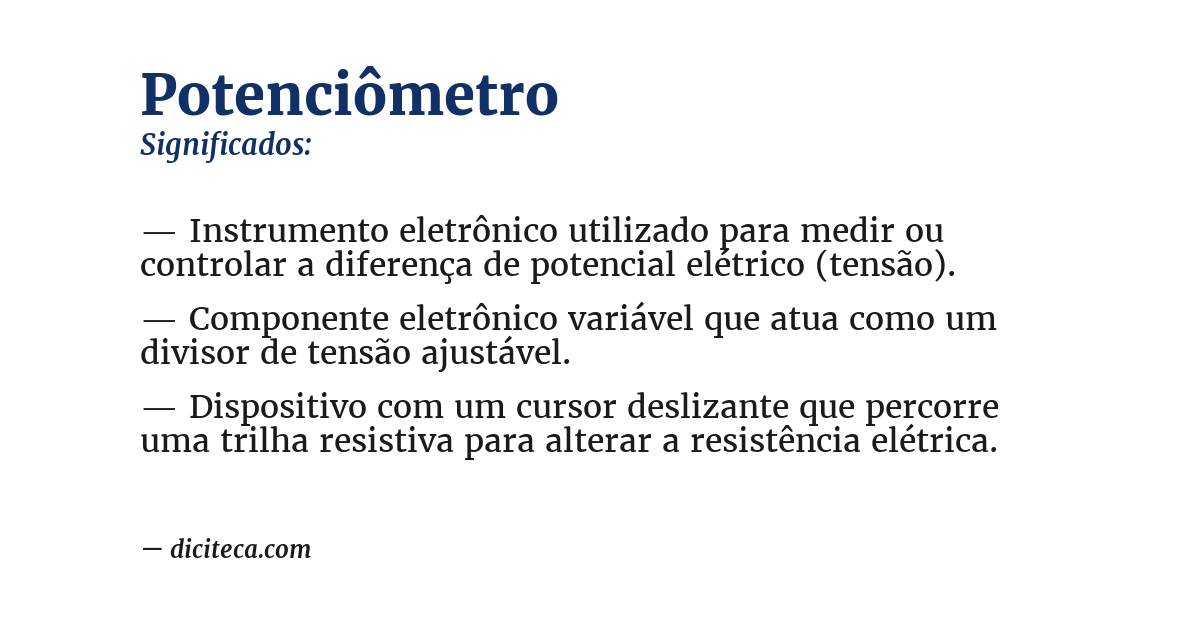 Significado de potenciômetro