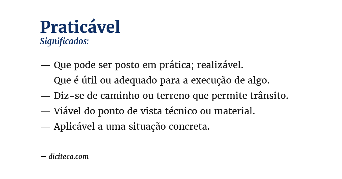 Significado de praticável