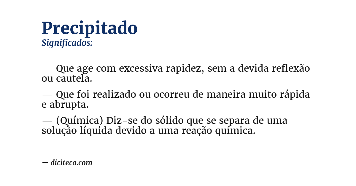Significado de precipitado