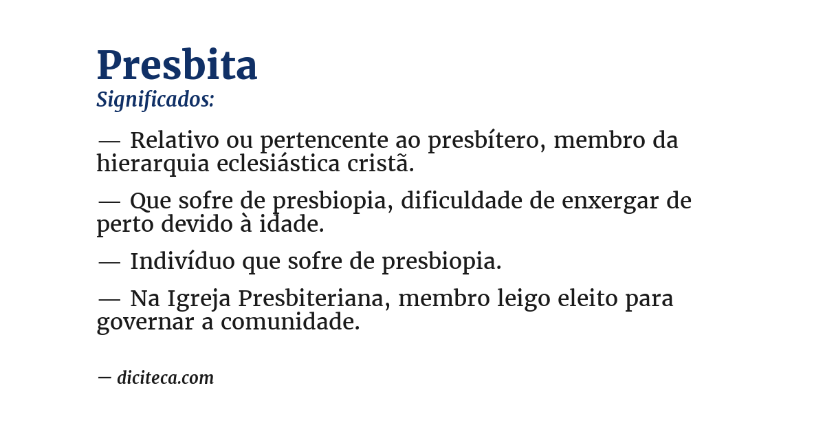 Significado de presbita