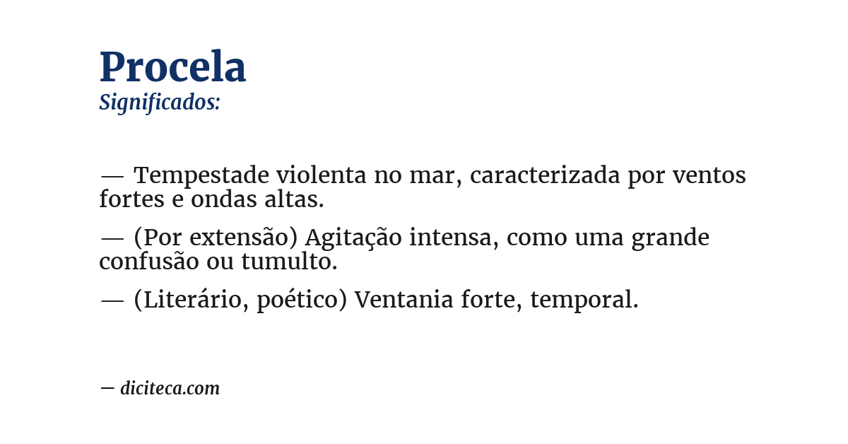Significado de procela