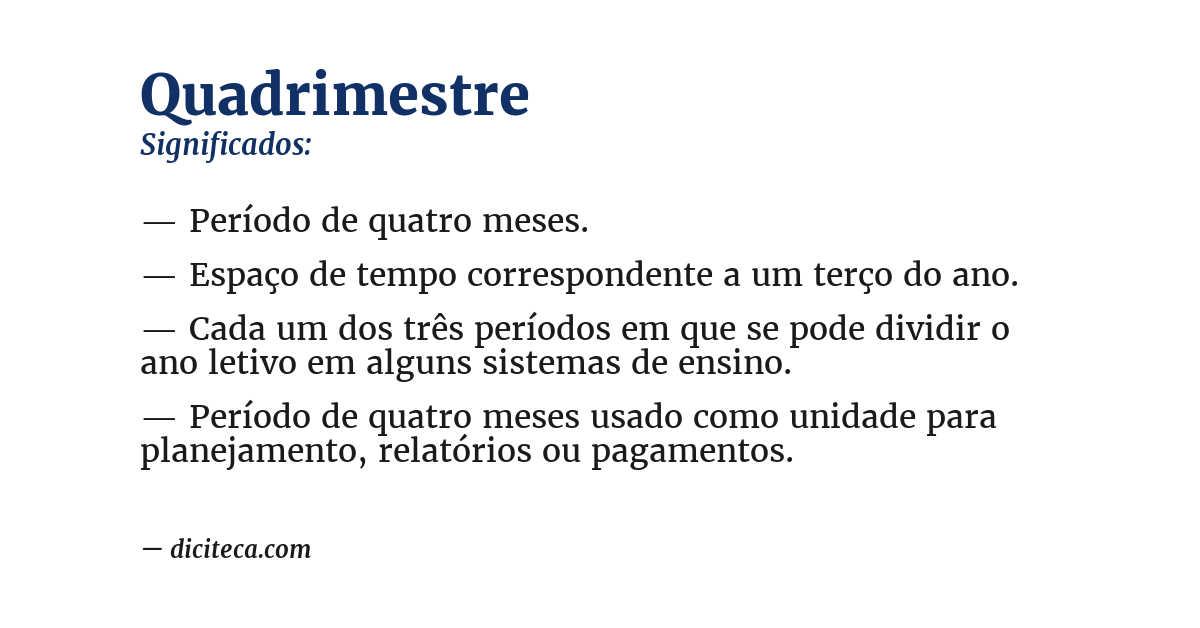 Significado de quadrimestre