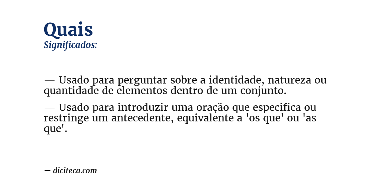 Significado de quais