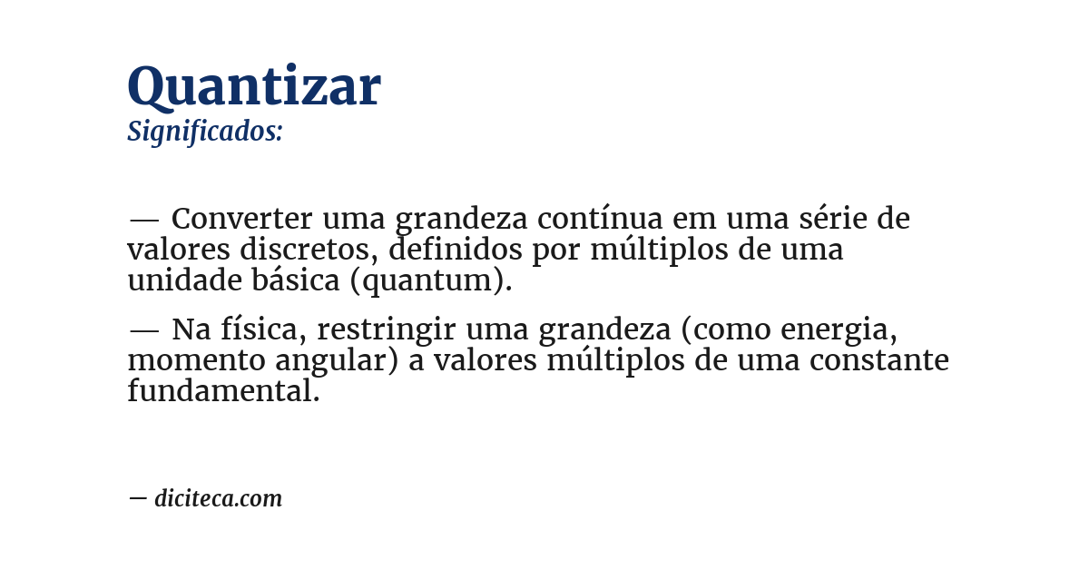 Significado de quantizar