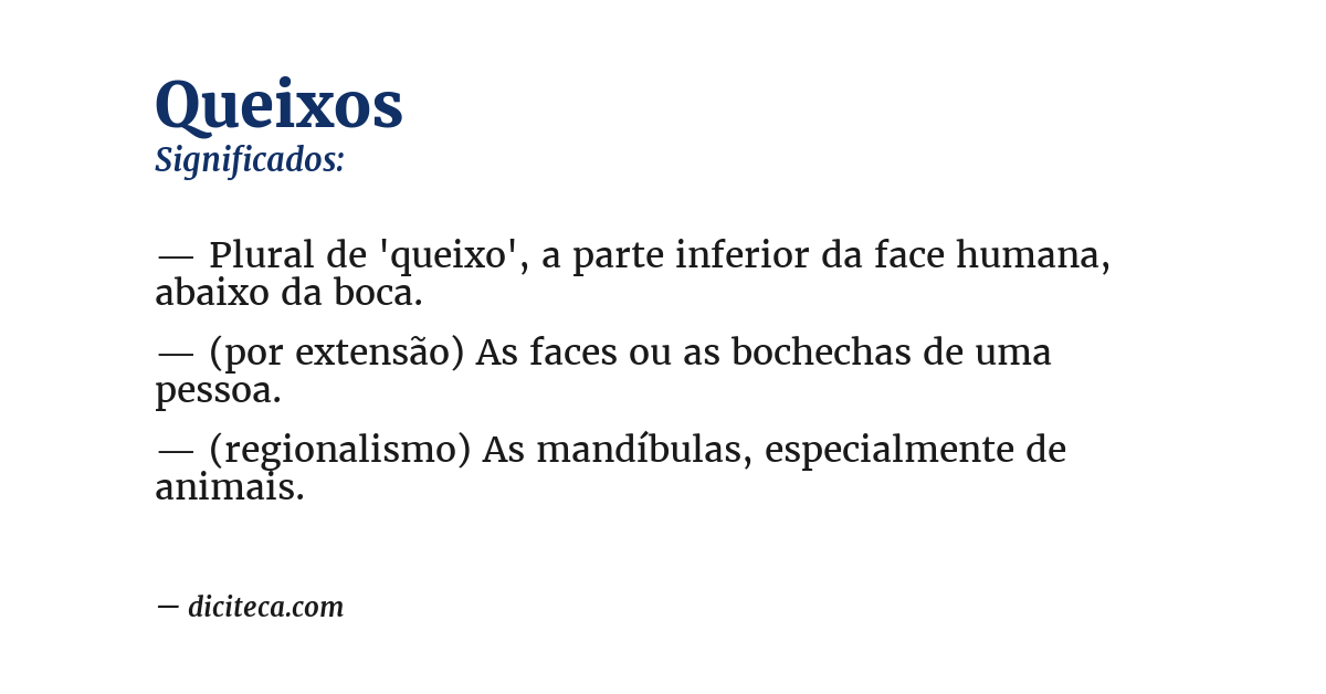 Significado de queixos