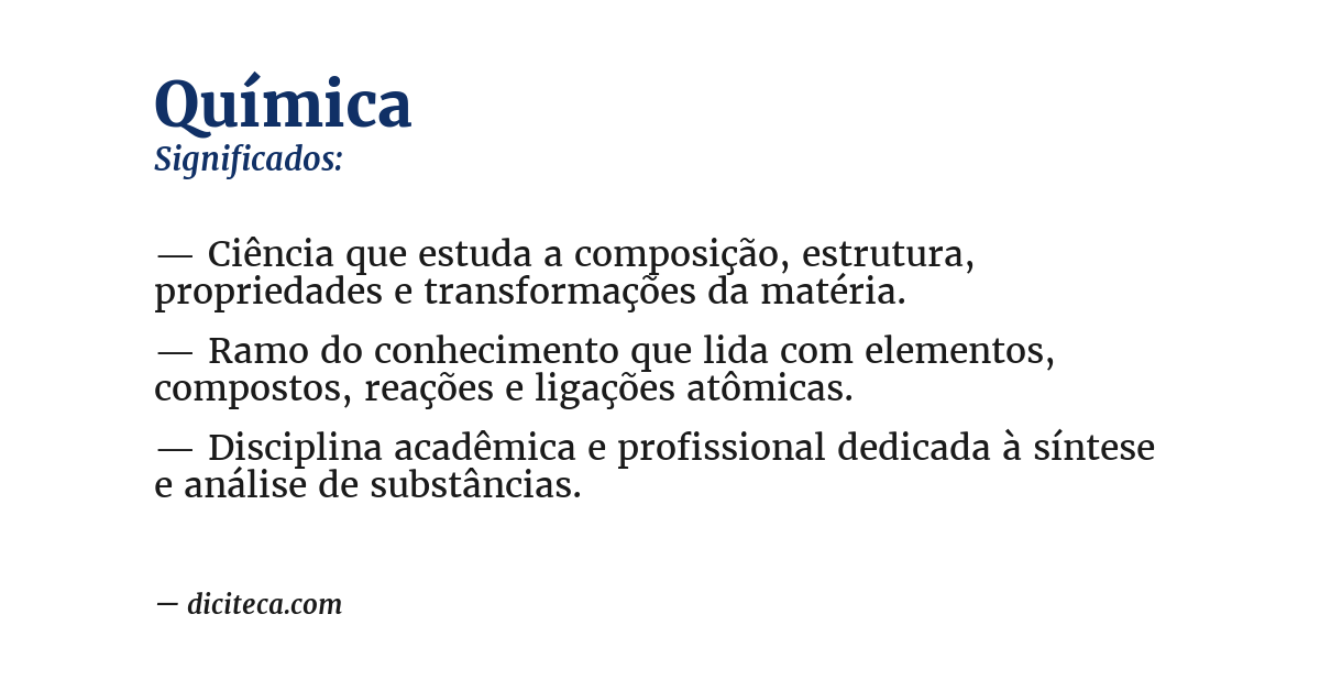 Significado de química