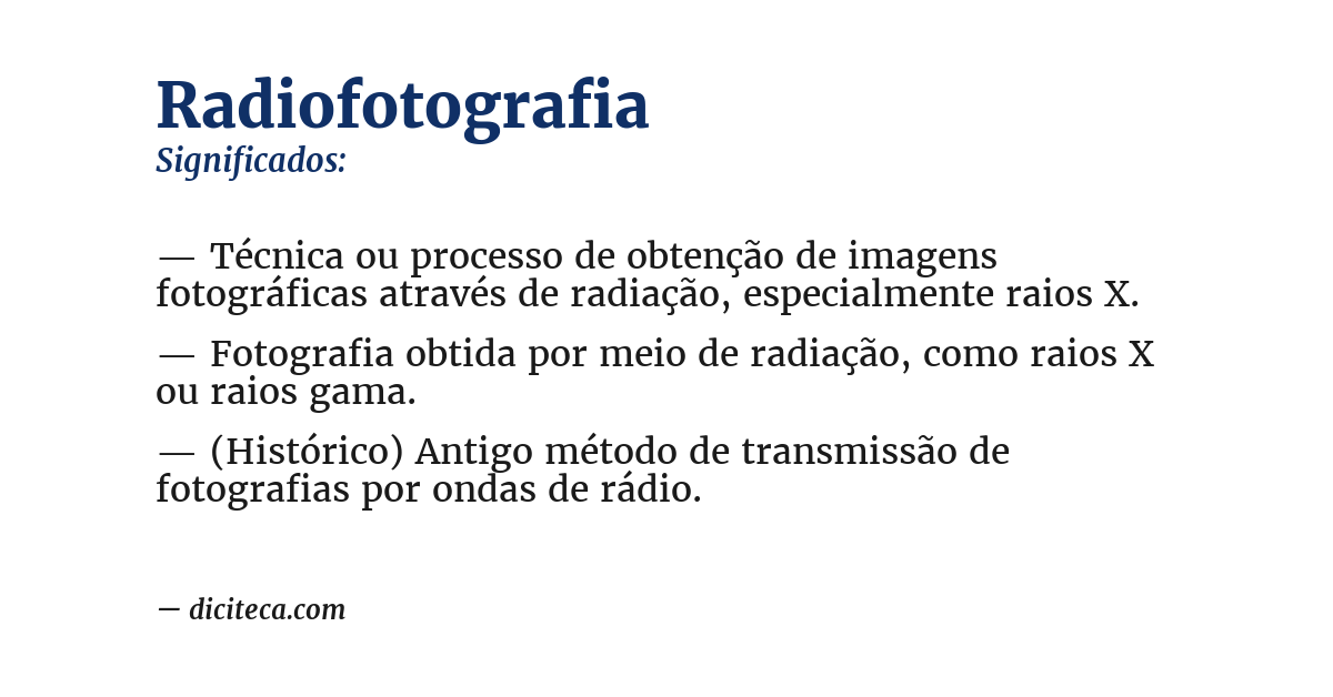 Significado de radiofotografia
