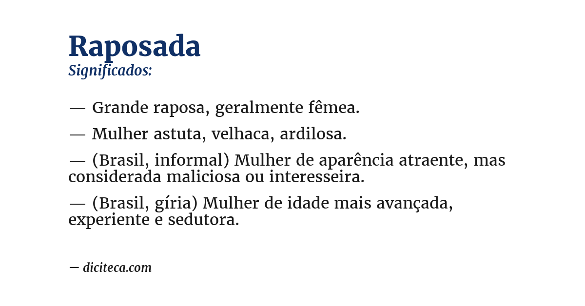 Significado de raposada