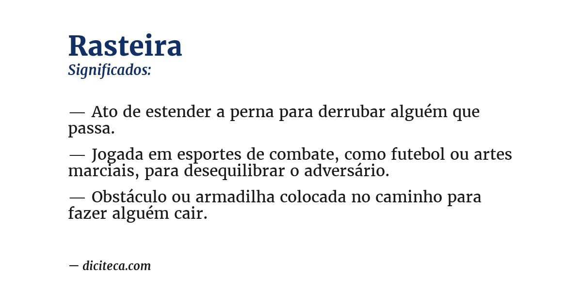 Significado de rasteira
